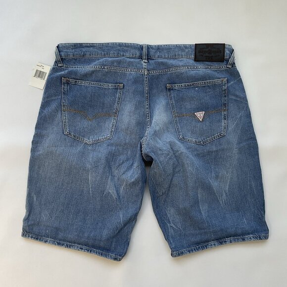 Guess Men's Faded Blue Denim Short Size 38 - Picture 1 of 6